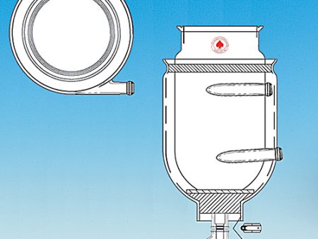 FLASK, REACTION, CYLINDRICAL, WITH BOTTOM OUTLET, JACKETED