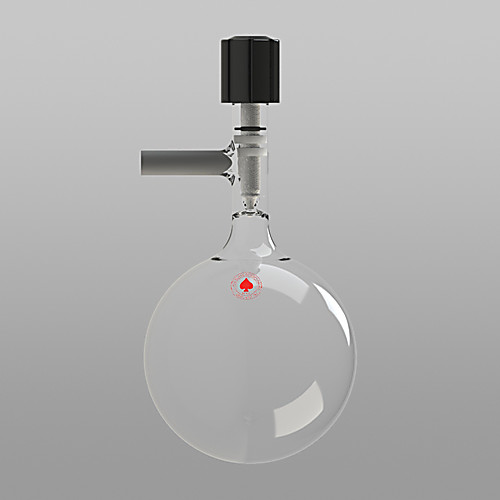 FLASK, ROUND BOTTOM, VALVE TOP WITH CAJON SIDEARM, NO-AIR