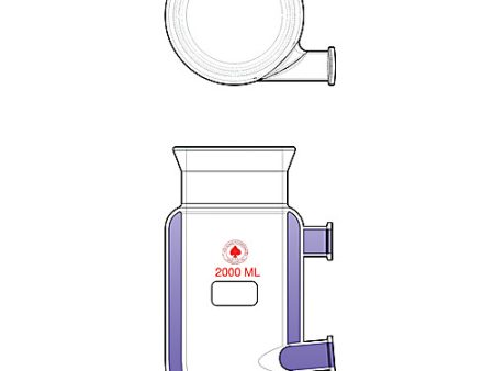 REACTION FLASK, CYLINDRICAL, JACKETED