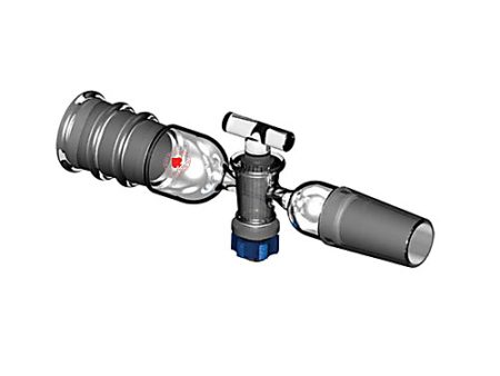 STOPCOCK ADAPTER, TOP OUTER JOINT, BOTTOM INNER JOINT, GLASS PLUG