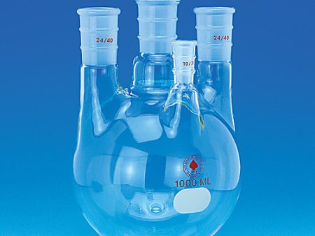 FLASK, ROUND BOTTOM, FOUR NECK