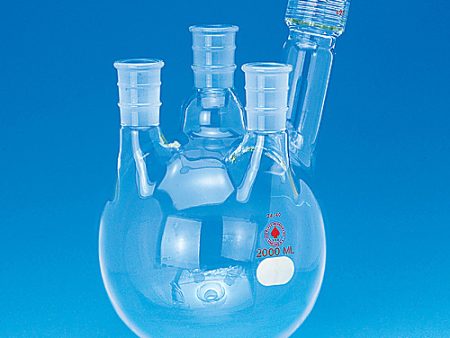 REACTION VESSEL, ULTRASONIC, ROUND BOTTOM, 4-NECK