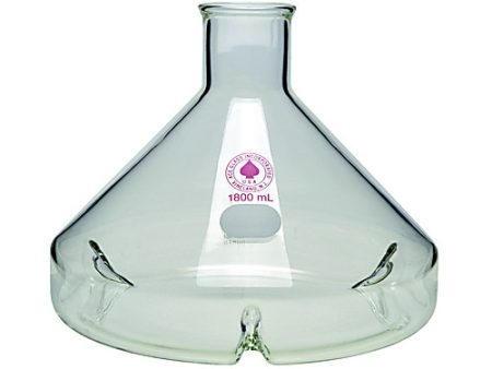 FERNBACH FLASK, BAFFLED, BEADED NECK