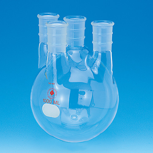 FLASK, ROUND BOTTOM, FOUR NECK