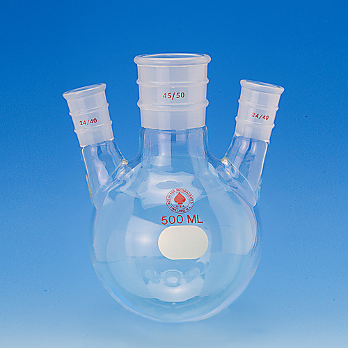 FLASK, THREE NECKS, ANGLED